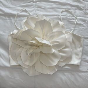 Fashion Nova Ivory Floral Statement Top